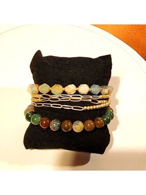 Elegant  3 Pc Multi-Color Beaded Bracelet Set
